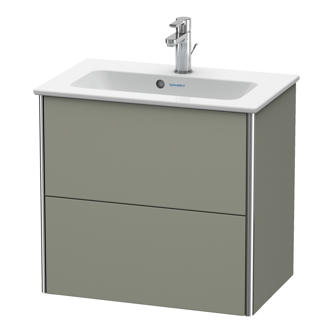 Duravit Meuble sous lavabo Compact XSquare 61x38,8 cm, st-g mat, 2 tiroirs, suspendu