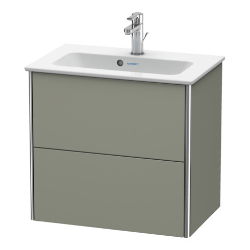 Duravit Meuble sous lavabo Compact XSquare 61x38,8 cm, st-g mat, 2 tiroirs, suspendu