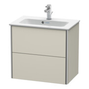 Duravit Meuble sous-lavabo Compact XSquare 61x38,8 cm, Tau mat, 2 tiroirs, suspendu