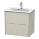 Duravit Meuble sous-lavabo Compact XSquare 61x38,8 cm, Taupe, 2 tiroirs, suspendu-2