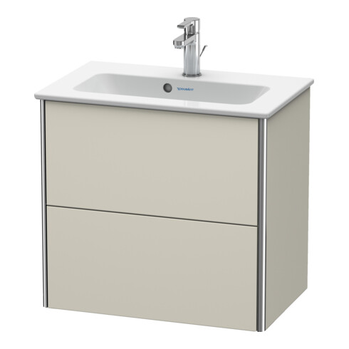Duravit Meuble sous-lavabo Compact XSquare 61x38,8 cm, Taupe, 2 tiroirs, suspendu