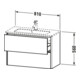Duravit Meuble sous-lavabo Compact XSquare 81x38,8 cm, bas, 2 tiroirs, suspendu