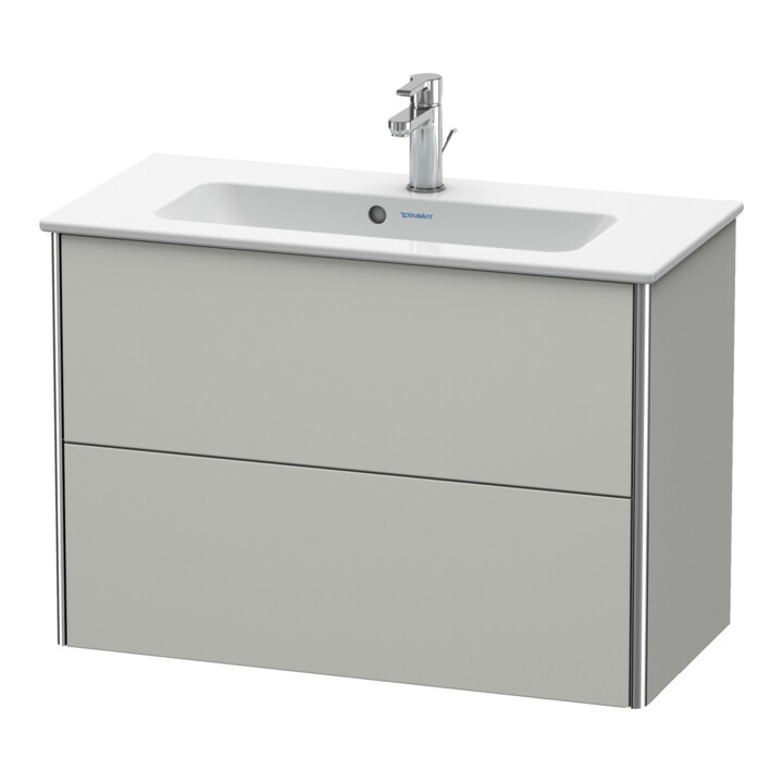 Duravit Meuble sous-lavabo Compact XSquare 81x38,8 cm, béton gris, 2 tiroirs, suspendu