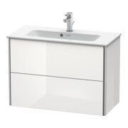 Duravit Meuble sous-lavabo Compact XSquare 81x38,8 cm, blanc brillant, 2 tiroirs, suspendu-5