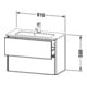Duravit Meuble sous-lavabo Compact XSquare 81x38,8 cm, blanc brillant, 2 tiroirs, suspendu