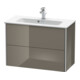 Duravit Meuble sous-lavabo Compact XSquare 81x38,8 cm, blanc brillant, 2 tiroirs, suspendu