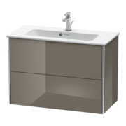 Duravit Meuble sous-lavabo Compact XSquare 81x38,8 cm, blanc brillant, 2 tiroirs, suspendu-2