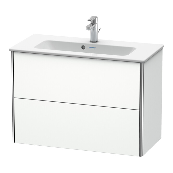 Duravit Meuble sous lavabo Compact XSquare 81x38,8 cm, blanc mat, 2 tiroirs, suspendu
