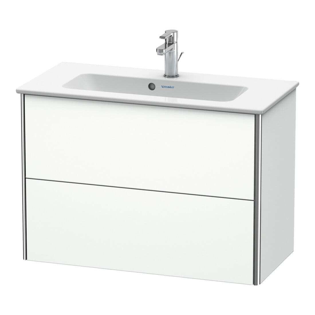 Duravit Meuble sous lavabo Compact XSquare 81x38,8 cm, blanc mat, 2 tiroirs, suspendu