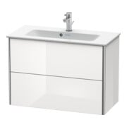 Duravit Meuble sous lavabo Compact XSquare 81x38,8 cm, blanc mat, 2 tiroirs, suspendu