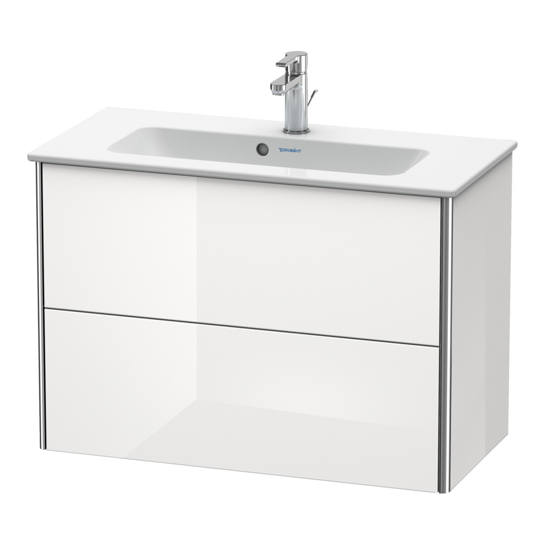 Duravit Meuble sous-lavabo Compact XSquare 81x38,8 cm, blanc mat, 2 tiroirs, suspendu