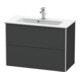 Duravit Meuble sous-lavabo Compact XSquare 81x38,8 cm, graphite, 2 tiroirs, suspendu-2