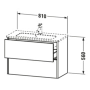 Duravit Meuble sous-lavabo Compact XSquare 81x38,8 cm, graphite, 2 tiroirs, suspendu-5