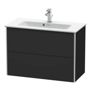 Duravit Meuble sous lavabo Compact XSquare 81x38,8 cm, graphite mat, 2 tiroirs, suspendu
