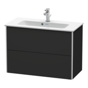 Duravit Meuble sous lavabo Compact XSquare 81x38,8 cm, graphite mat, 2 tiroirs, suspendu