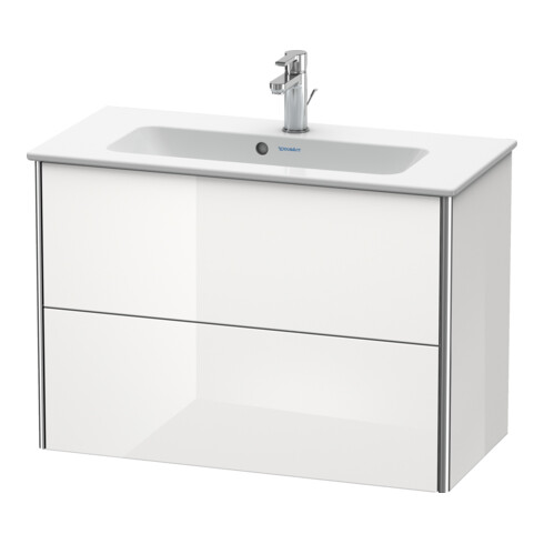 Duravit Meuble sous lavabo Compact XSquare 81x38,8 cm, graphite mat, 2 tiroirs, suspendu