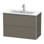 Duravit Meuble sous-lavabo Compact XSquare 81x38,8 cm, gris mat, 2 tiroirs, suspendu-2