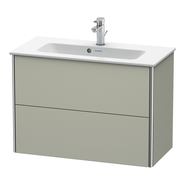 Duravit Meuble sous-lavabo Compact XSquare 81x38,8 cm, taupe mat, 2 tiroirs, suspendu