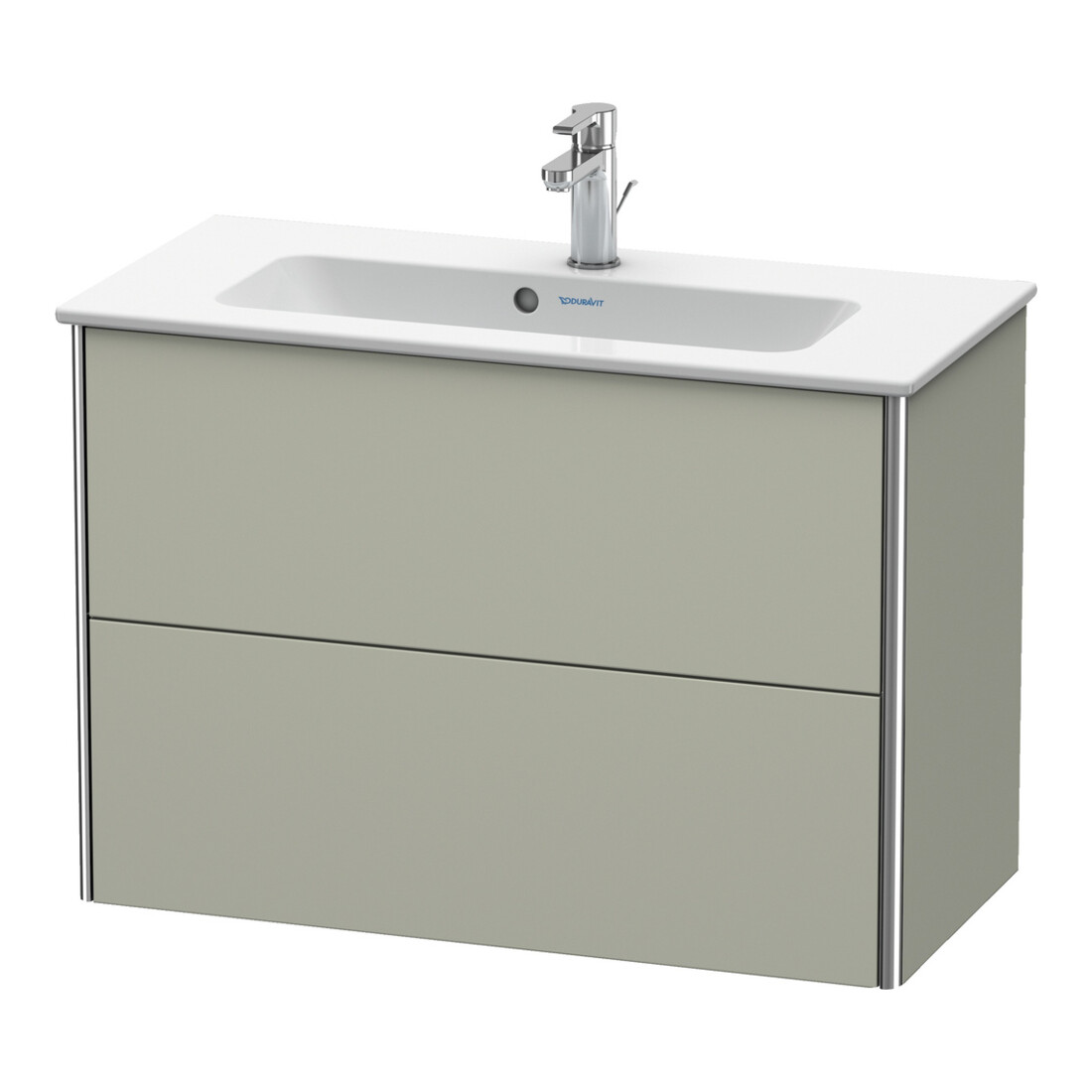 Duravit Meuble sous-lavabo Compact XSquare 81x38,8 cm, taupe mat, 2 tiroirs, suspendu