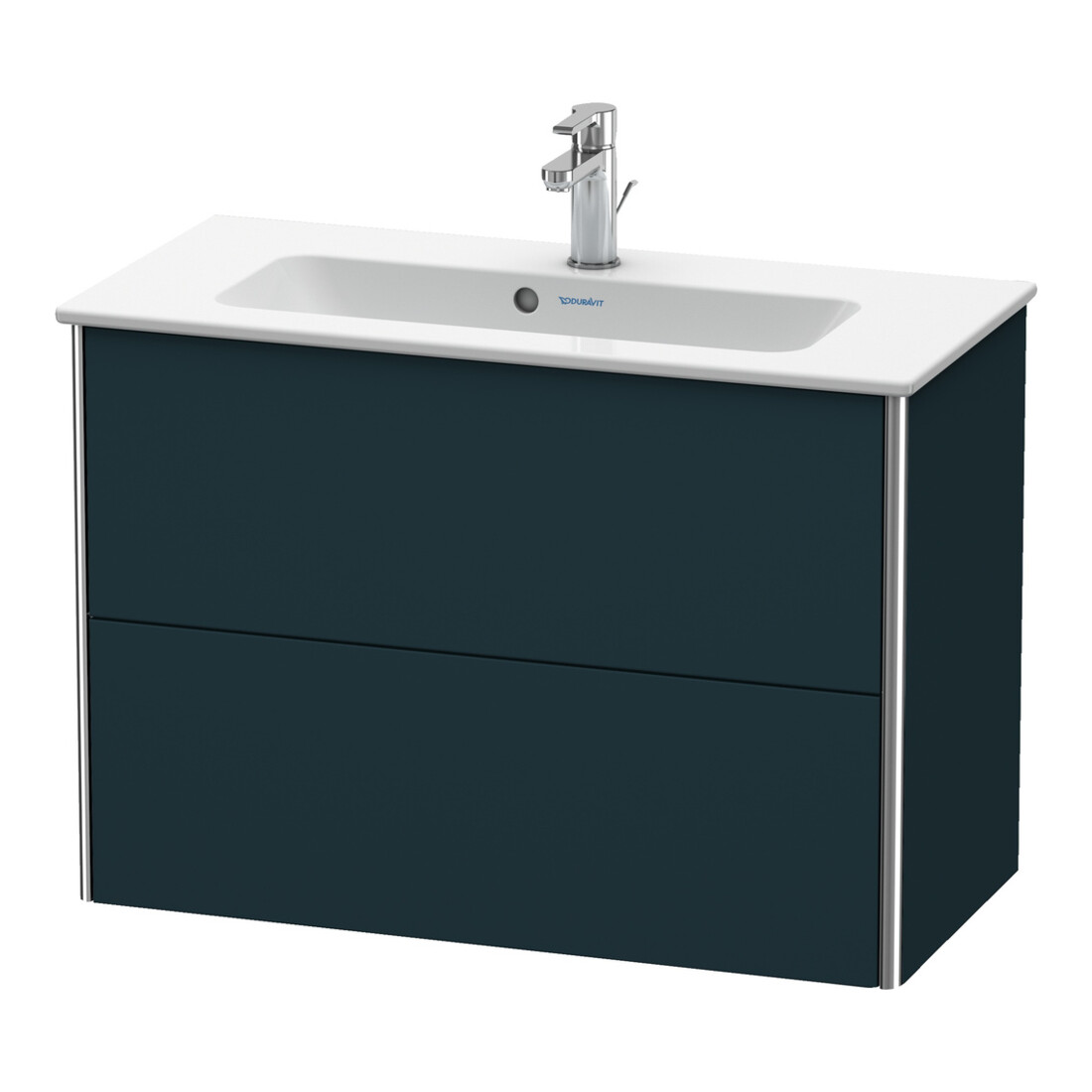 Duravit Meuble sous-lavabo Compact XSquare 81x38,8cm, bleu mat, 2 tiroirs, suspendu