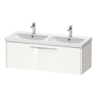 Duravit Meuble sous lavabo D-Code 118,4x40x46 cm, 1 tiroir, blanc brillant, chrome