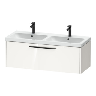 Duravit Meuble sous lavabo D-Code 118,4x40x46 cm, 1 tiroir, blanc brillant, poignée noire