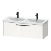 Duravit Meuble sous lavabo D-Code 118,4x40x46 cm, 1 tiroir, blanc brillant, poignée noire
