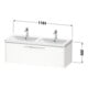Duravit Meuble sous lavabo D-Code 118,4x40x46 cm, 1 tiroir, blanc mat, chromé-3