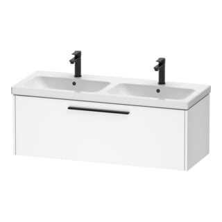 Duravit Meuble sous lavabo D-Code 118,4x40x46 cm, 1 tiroir, blanc mat, grand noir