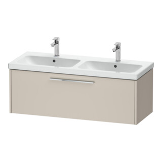 Duravit Meuble sous lavabo D-Code 118,4x40x46 cm, 1 tiroir, taupe mat, chromé