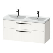 Duravit Meuble sous-lavabo D-Code 118,4x55,5x46 cm, 2 tiroirs, blanc brillant, poignées noires