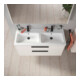 Duravit Meuble sous-lavabo D-Code 118,4x55,5x46 cm, 2 tiroirs, blanc brillant, poignées noires
