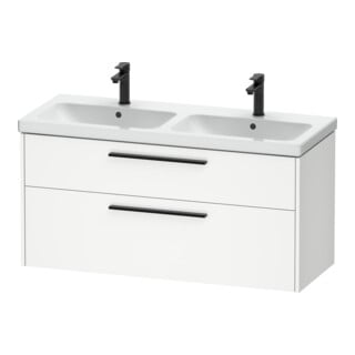 Duravit Meuble sous lavabo D-Code 118,4x55,5x46 cm, 2 tiroirs, blanc mat, gris anthracite