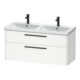 Duravit Meuble sous lavabo D-Code 118,4x55,5x46 cm, 2 tiroirs, blanc mat, gris anthracite-1