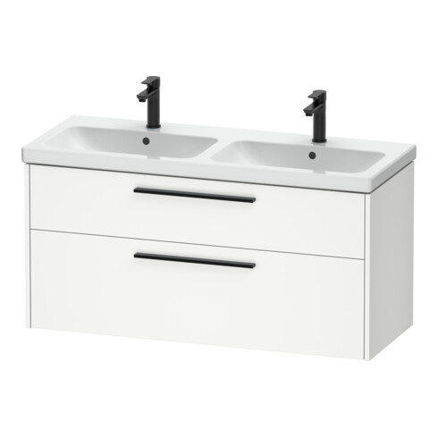 Duravit Meuble sous lavabo D-Code 118,4x55,5x46 cm, 2 tiroirs, blanc mat, gris anthracite