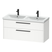 Duravit Meuble sous lavabo D-Code 118,4x55,5x46 cm, 2 tiroirs, blanc mat, gris anthracite