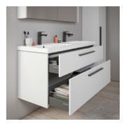 Duravit Meuble sous lavabo D-Code 118,4x55,5x46 cm, 2 tiroirs, blanc mat, gris anthracite-4