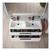 Duravit Meuble sous lavabo D-Code 118,4x55,5x46 cm, 2 tiroirs, blanc mat, gris anthracite-5