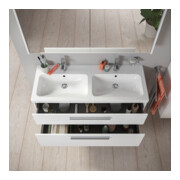 Duravit Meuble sous-lavabo D-Code 118,4x55,5x46 cm, 2 tiroirs, blanc mat, poignée chrome-4