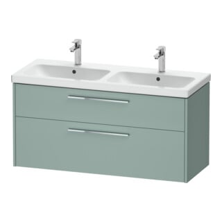 Duravit Meuble sous lavabo D-Code 118,4x55,5x46 cm, 2 tiroirs, fjord g, chromé