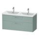 Duravit Meuble sous lavabo D-Code 118,4x55,5x46 cm, 2 tiroirs, fjord g, chromé-1