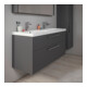 Duravit Meuble sous-lavabo D-Code 118,4x55,5x46 cm, 2 tiroirs, gris mat, chromé