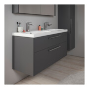 Duravit Meuble sous-lavabo D-Code 118,4x55,5x46 cm, 2 tiroirs, gris mat, chromé-4
