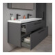 Duravit Meuble sous lavabo D-Code 118,4x55,5x46 cm, 2 tiroirs, gris mat, taille S, noir