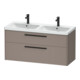 Duravit Meuble sous lavabo D-Code 118,4x55,5x46 cm, 2 tiroirs, S, bas. ma, col. noir-1