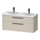 Duravit Meuble sous-lavabo D-Code 118,4x55,5x46 cm, 2 tiroirs, S, Taupe, Taille sw-1