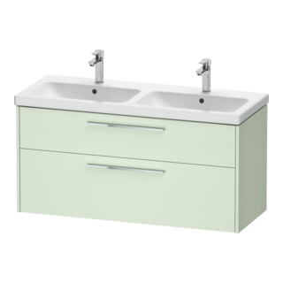 Duravit Meuble sous lavabo D-Code 118,4x55,5x46 cm, 2 tiroirs, vert mat, chromé