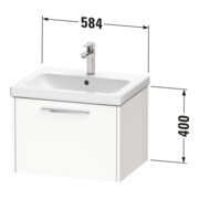 Duravit Meuble sous-lavabo D-Code 58,4x40x46 cm, 1 tiroir, bas. ma, chr.-3