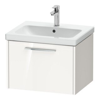 Duravit Meuble sous-lavabo D-Code 58,4x40x46 cm, 1 tiroir, blanc brillant, chrome