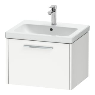 Duravit Meuble sous-lavabo D-Code 58,4x40x46 cm, 1 tiroir, blanc mat, poignées chrome